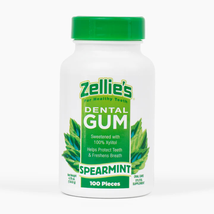 (image for) Zellie's Xylitol Dental Gum - Spearmint 100ct Jar